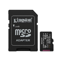 MEMORIA FLASH MICRO SD KINGSTON SDXC CANVAS SELECT PLUS 512GB 150MB/S UHS-I U3 V30 C/ADAPTADOR (SDCS3/512GB)