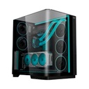 GABINETE GAMER BALAM RUSH TANK EXPERT CURVE 7800 / MEDIA TORRE / ATX/MICRO ATX- MINI ITX / VENTILADORES ARGB Y TIRAS LED / PANEL CURVO DE CRISTAL TEMPLADO / NEGRO / BR-941556