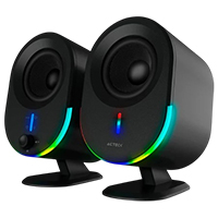 BOCINAS ACTECK DYNAMIC EXACT BS630 / PARA ESCRITORIO / INDICADOR DE LED / SONIDO ESTEREO / INALAMBRICA / BLUETOOTH 5.0- AUX 3.5 MM - USB / 20 W / 60 HZ - 20 KHZ / NEGRO / AC-935869