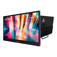 MONITOR PORTATIL ACTECK LINKPAD LP15Y / 15.6 PUL / PLANO / IPS / RELACION 16:9 / FULL HD / SIN MARCO / 60 HZ / ULTRAPORTATIL / HDR10 / MULTILINGÜE E INTUITIVO / BOCINAS INTEGRADAS / NEGRO / AC-943093