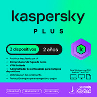 ESD KASPERSKY PLUS 3 DISP 2 CUENTAS KPM 2 AÑOS
