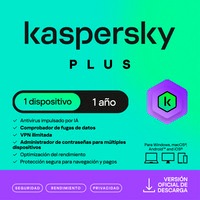 Esd Kaspersky Plus 1 Disp 1 Cuenta Kpm 1 Año
