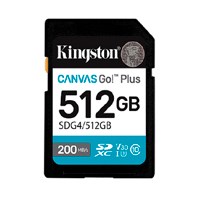 Memoria Flash SD Kingston Sdxc Canvas Go Plus 512GB 200MB