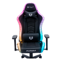 SILLA GAMER BALAM RUSH LIGHTNING RUSH V2 / MAX 150 KG / SOPORTE LUMBAR Y CERVICAL / PISTON CLASE 4 / INLCINACION 135° / REPOSABRAZOS 3D / ILUMINACION LED / TACTOPIEL / NEGRO / BR-940566