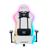 SILLA GAMER BALAM RUSH LIGHTNING RUSH V2 / MAX 150 KG / SOPORTE LUMBAR Y CERVICAL / PISTON CLASE 4 / INLCINACION 135° / REPOSABRAZOS 3D / ILUMINACION LED / TACTOPIEL / BLANCO / BR-940573