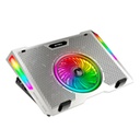 BASE ENFRIADORA FROOST EPIC BE670 / ALTURA AJUSTABLE 5 NIVELES / LAPTOP DE 15.6 PULG / 5 VENTILADORES / 10 MODOS DE ILUMINACION / CONTROL DE VELOCIDAD / ALUMINIO / AC-940764