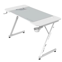 ESCRITORIO GAMER BALAM RUSH OLYMPUS SPOT MRX4000 / ERGONOMICO / ESTRUCTURA Z / MOUSEPAD XXL / ANTIRRAYAS / PORTAVASOS Y GANCHO P/ AUDIFONOS / CABLEADO ORGANIZADO / BLANCO / BR-941426