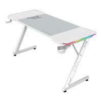 ESCRITORIO GAMER BALAM RUSH OLYMPUS SPOT GLOW MRX6000 / ERGONOMICO / ESTRUCTURA Z / CABLES OCULTOS / ILUMINACION RGB /MOUSEPAD XXL ANTIDESLIZANTE / ANTIRRAYAS / CONTROL REMOTO / BLANCO / BR-941402