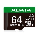 MEMORIA ADATA MICROSDXC SPEED PLUS 64GB CL10 CON ADAPTADOR UD64GUI3V30A2SP-RA1