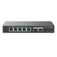 ROUTER GRANDSTREAM GCC6010 / DISPOSITIVO 4 EN 1, CONMUTADOR IP, FIREWALL, RUTEADOR VPN, SWITCH GIGABIT DE 5 PUERTOS, 4XPOE, 2XSFP