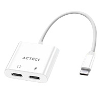 ADAPTADOR ACTECK SHIFT PLUS AA415 / USB C - 2X USB C / AUDIO - TIPO C DP / ANDROID - IOS / BLANCO / AC-939768