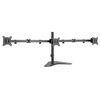 SOPORTE ACTECK ENFORCE ZONE-B SM435 / DE ESCRITORIO / 3 MONITORES / 17 - 32 PULG / HASTA 9 KG POR BRAZO / INCLINACION Y GIRO AJUSTABLE / VESA 75 - 100 MM / ORGANIZADOR DE CABLES / NEGRO / AC-939676