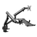 SOPORTE ACTECK ENFORCE MOTION SM636 / PARA MONITOR 17-32 PULG Y LAPTOP 10-15.6 PULG / ROTACION AJUSTABLE / VESA 75-100MM / ADAPTADOR DE ESCRITORIO / MAX 8 KG POR BRAZO / NEGRO / AC-939645