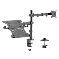 SOPORTE ACTECK ENFORCE ZONE SM480 / PARA MONITOR 17-32 PULG Y LAPTOP 10-15.6 PULG / ARTICULADO / PARA ESCRITORIO / INCLINACION Y GIRO AJUSTABLE / MAX 9KG MONITOR - 4 KG LAP / NEGRO / AC-939652