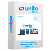 EXTENSION POR CONSUMO - NET2PHONE - PARA CONMUTADOR TELEFONICO EN LA NUBE UNITE DE 11 A 25 USUARIOS - LICENCIA POR USUARIO - RENTA MENSUAL MAS CONSUMO - ENTREGA ELECTRONICA