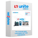 EXTENSION POR CONSUMO - NET2PHONE - PARA CONMUTADOR TELEFONICO EN LA NUBE UNITE DE 11 A 25 USUARIOS - LICENCIA POR USUARIO - RENTA MENSUAL MAS CONSUMO - ENTREGA ELECTRONICA