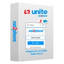 INTEGRACION A SALESFORCE - NET2PHONE - PARA CONMUTADOR TELEFONICO UNITE - LICENCIA DE 1 USUARIO - RENTA MENSUAL - ENTREGA ELECTRONICA