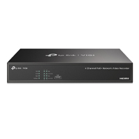 NVR TP-LINK VIGI VIGI NVR1004H-4P NVR POE 4 CANALES HDMI 4K H.265 ONVIF PLUG AND PLAY AUDIO BIDIRECCIONAL GRABACION CONTINUA 24/7 ANCHO DE BANDA 80MBPS