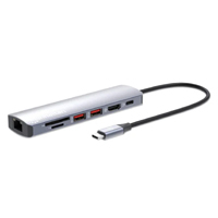 ESTACIÓN DOCKING, MANHATTAN, 153966, USB-C CON LECTOR DE TARJETAS, 7 EN 1