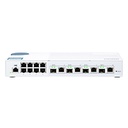 SWITCH QNAP QSW-M408-4C SWITCH ADMINISTRADO WEB DE CAPA 2 DE 10 GBE DE NIVEL BÁSICO PARA IMPLEMENTACIÓN DE REDES SMB