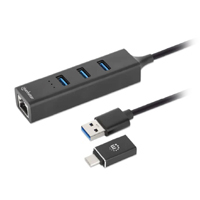ADAPTADOR DE RED,MANHATTAN,180894, GB USB A/C +HUB 3 PTOS V3.0