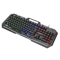 TECLADO GAMING LED , MANHATTAN , 180610 ,CON PÁNEL METÁLICO PARA CELULAR