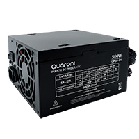FUENTE DE PODER QUARONI DE 500W/ 24 PINES/ 2SATA/ FILTRO EMC/ 4 PIN P4 / COLOR NEGRO