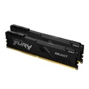 MEMORIA RAM KINGSTON DIMM DDR4 16GB 2X8GB 3200MT/S FURY BEAST BLACK XMP CL16 288PIN 1.35V C/DISIPADOR DE CALOR P/PC/GAMER/ALTO RENDIMIENTO KIT 2 KF432C16BBK2/16