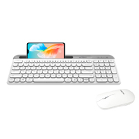 KIT ACTECK CREATOR VIRTUOS SILK MK720 / TECLADO Y MOUSE / INALAMBRICO / DUAL BT USB / RECARGABLE / ESPAÑOL / 100 TECLAS / MULTIMEDIA / RANURA P /DISPOSITIVOS /4000 DPI / OPTICO / BLANCO / AC-936262