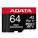 MEMORIA ADATA MICRO SDXC/SDHC 64GB UHS-I VIDEOVIGILANCIA 24/7 100MB/80MB 4K CLASE 10 U3 V30 A2 C/ADAPTADOR AUSDX64GUI3V30SHA2-RA1