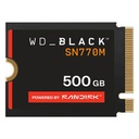 UNIDAD DE ESTADO SOLIDO SSD INTERNO WD BLACK SN770M 500GB M.2 2230 NVME PCIE GEN4 LECT.5000MB/S ESCRIT.4000MB/S TBW 300 WDS500G3X0G