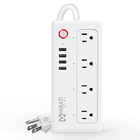 MULTICONTACTO INTELIGENTE MIRATI 4 SOCKETS/4USB/LED INDICADOR/WIFI 2.4 GHZ/100 - 240 V/1800 W/ BLANCO