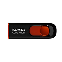 Memoria ADATA 16GB USB 2.0 C008 Retractil Negro- Rojo (AC008-16G-RKD)