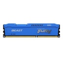 MEMORIA RAM KINGSTON DIMM DDR3 8GB 1600MT/S FURY BEAST BLUE CL10 240PIN 1.5V C/DISIPADOR DE CALOR P/PC/GAMER/ALTO RENDIMIENTO (KF316C10B/8)