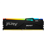 MEMORIA RAM KINGSTON DIMM DDR5 8GB 5200MT/S FURY BEAST BLACK RGB CL40 288PIN 1.25V C/DISIPADOR DE CALOR P/PC/GAMER/ALTO RENDIMIENTO KF552C40BBA-8