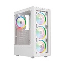 GABINETE GAMER BALAM RUSH DRAGONFLY PERFORM CRYSTAL GM590CW / MEDIA TORRE / ATX, MICRO ATX, MINI ITX / INCLUYE VENTILADOR ARGB / PANEL CRISTAL TEMPLADO / METAL / BLANCO / BR-935975