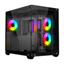 GABINETE OCELOT GAMING A-CUBE 1 / MID TOWER / ATX, M-ATX, ITX / PANEL LATERAL Y FRONTAL DE CRISTAL TEMPLADO / INCLUYE 3 VENTILADORES / ENFRIAMIENTO LIQUIDO HASTA 360MM / GPU HASTA 410MM / COLOR NEGRO
