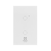 Apagador Inteligente de Pared Mirati de 2 Apagadores Touch Wi-Fi