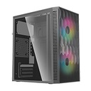 GABINETE ACTECK FUJI GC470 / MINI TORRE / MICRO ATX , MINI ITX / FUENTE 500W / VENTILADOR RGB / PANEL ACRILICO, METAL / NEGRO / AC-935838