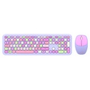 KIT 2 EN 1 TECLADO Y MOUSE INALAMBRICO CREATOR CHIC MK47 / 110 TECLAS / MEMBRANA / RATON OPTICO / USB 2.4 GHZ / 2 BOTONES SCROLL / MORADO / AC-935173