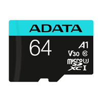 MEMORIA ADATA MICRO SDXC/SDHC 64GB UHS-I 100MB/80MB CLASE 10 V30 A2 C/ADAPTADOR AUSDX64GUI3V30SA2-RA1