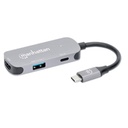 DOCKING USB,MANHATTAN,130707,-C 3 PTOS, HDMI/USB-A/USB-C PD