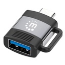 ADAPTADOR,MANHATTAN,356312, USB-C V3.2 GEN1, CM-AH, 5GBPS 3A, ALUMINIO GRIS ESPACIAL/NEGRO
