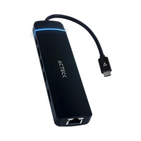 HUB ACTECK GATE 8 DH675 / USB C / 7 PUERTOS / USB C - 3X USB A - HDMI - RJ45 - LECTOR SD/TF / 15 CM / NEGRO / AC-934626