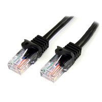 CABLE DE 3M NEGRO DE RED FAST ETHERNET CAT5E RJ45 SIN ENGANCHE - CABLE PATCH SNAGLESS - STARTECH.COM MOD. 45PAT3MBK