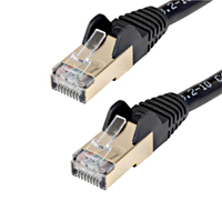 Cable de 2M CAT6A Ethernet Negro - Cable de Red 10GB CAT6A Snagless