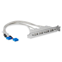 Bracket Adaptador Cabezal de 4 Puertos USB 2.0 con Conexión a Placa