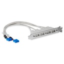 Bracket Adaptador Cabezal de 4 Puertos USB 2.0 con Conexión a Placa