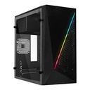 GABINETE ACTECK KIOTO GC460 / MINI TORRE / MICRO ATX, MINI ITX / FUENTE 500W / ILUMINACION RGB / PANEL ACRILICO, METAL / NEGRO / AC-933070