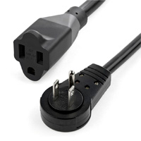 CABLE DE CORRIENTE DE 3M DE EXTENSION - CABLE DE ALIMENTACION ROTATIVO PLANO DE 360 - NEMA 5-15P A NEMA 5-15R - 16AWG - 15A 125V - NEGRO - 3 PUNTAS - UL - STARTECH.COM MOD. RTPAC10110
